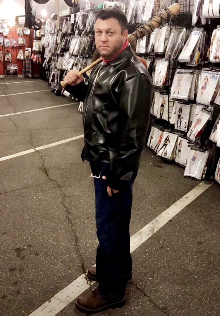 Customer in full costume in the aisles